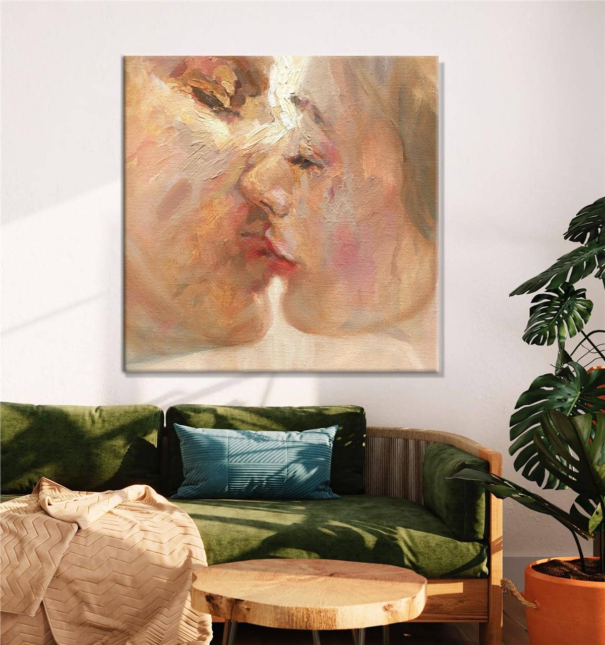 İki Aşık Kanvas Baskı Tablo